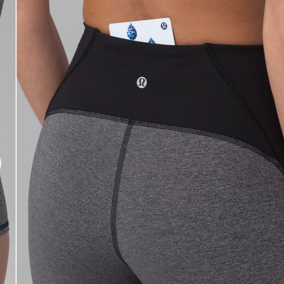 Lululemon Train Times Crop 17" Heathered Black 4 - Picture 7 of 12